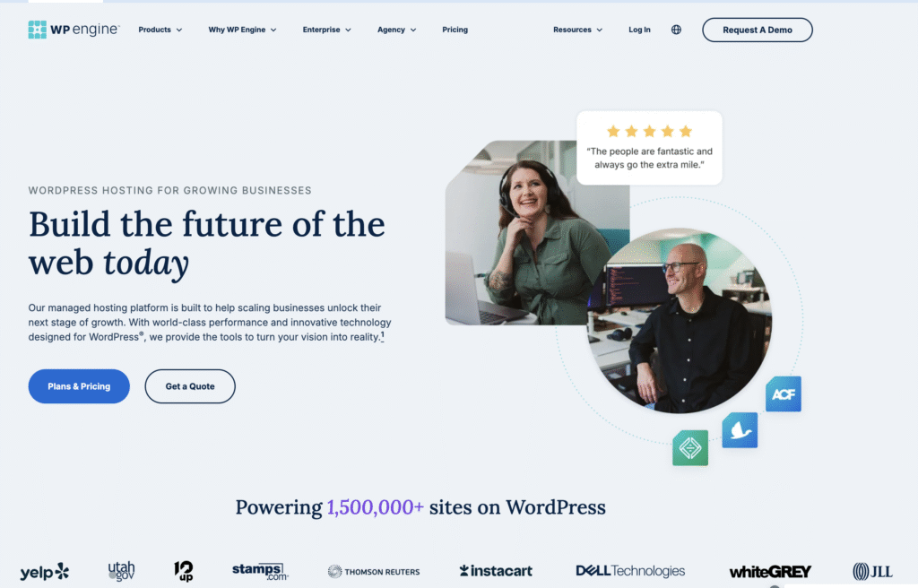 wpengine homepage